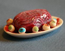 Dollhouse Miniature Brain Platter Purple